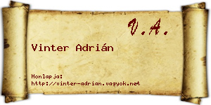 Vinter Adrián névjegykártya