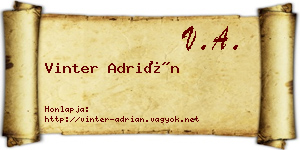 Vinter Adrián névjegykártya